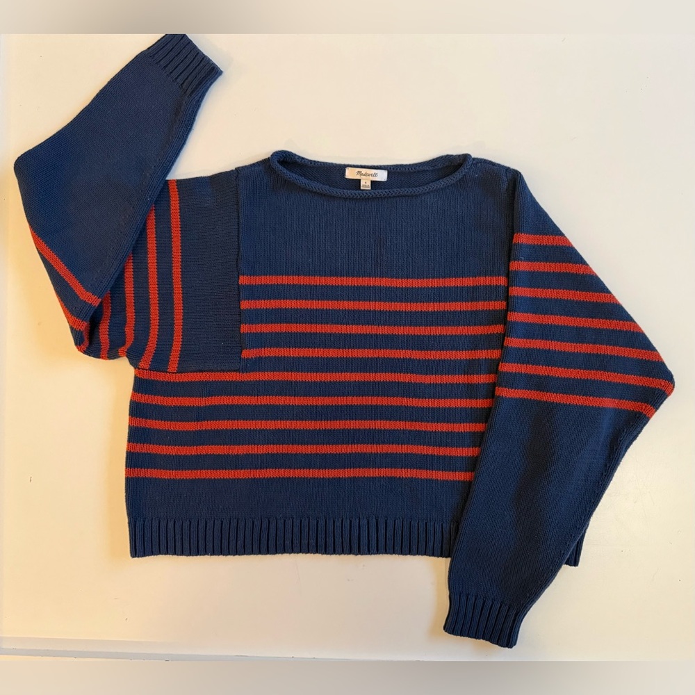 Madewell Navy Ribbed Knit Sweater